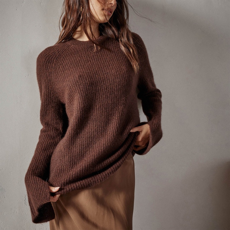 Rib Raglan Crew Sweater – Americano
