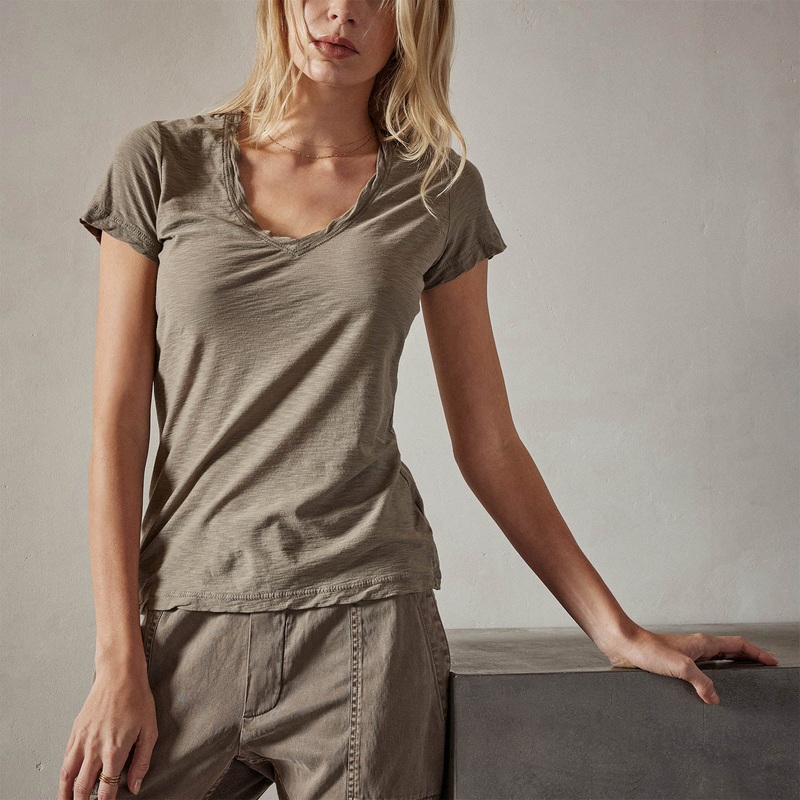 Sheer Slub Casual V Neck – Ammo