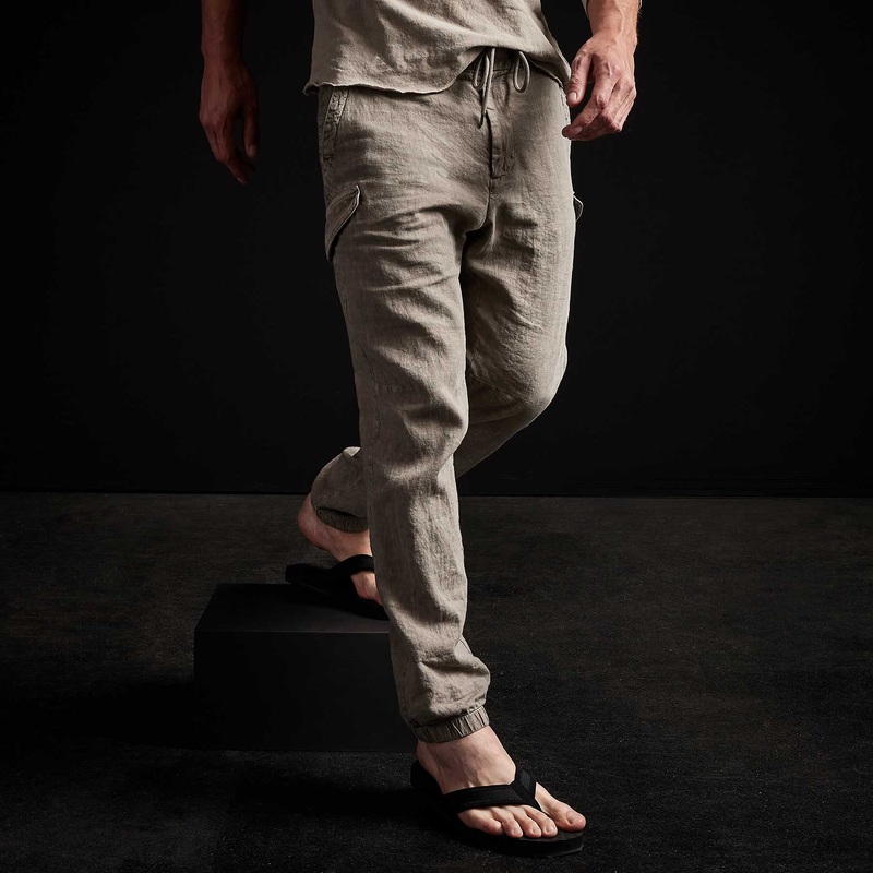 Slub Linen Cargo Pant – Fume Pigment
