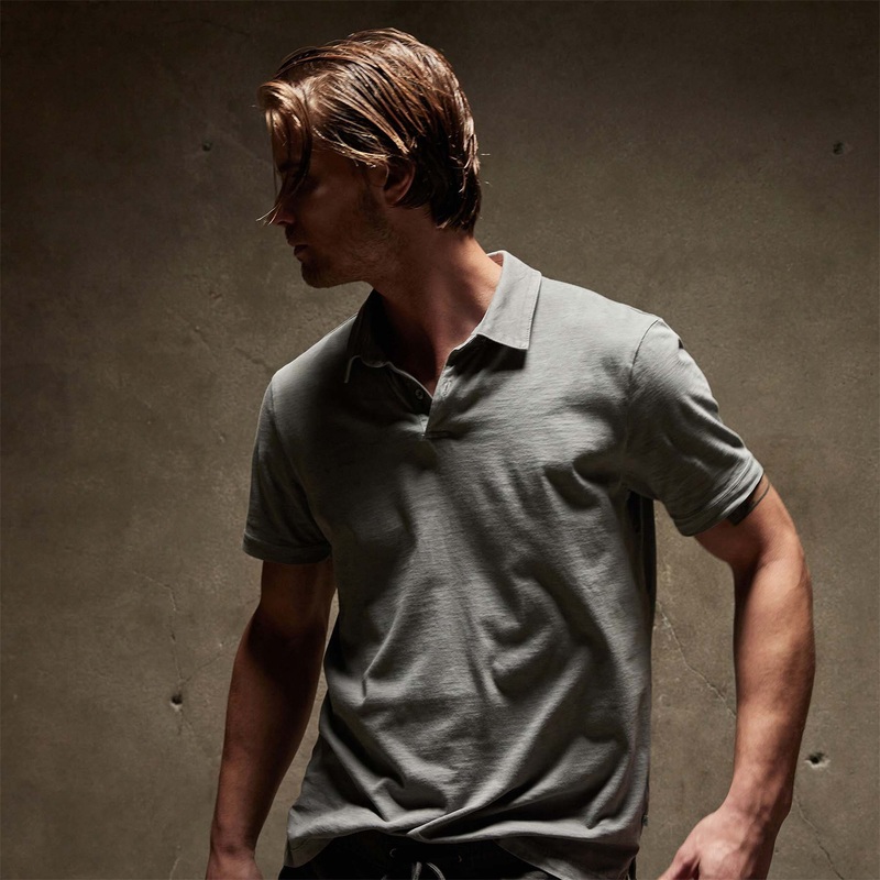 Sueded Jersey Polo – String Pigment