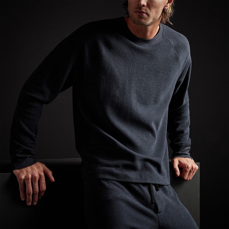 Thermal Knit Raglan Top – French Navy