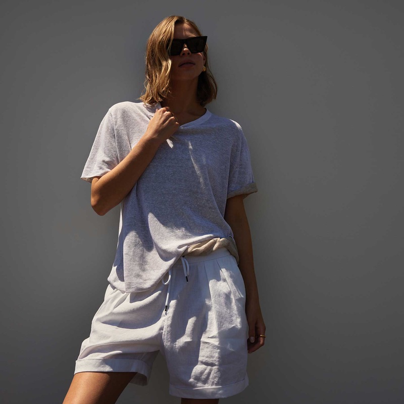 Canyon Linen Blend Short  – White