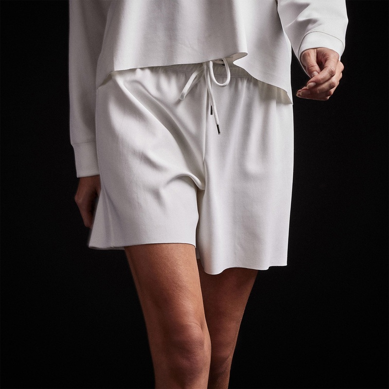 Double Knit Sweat Short – White