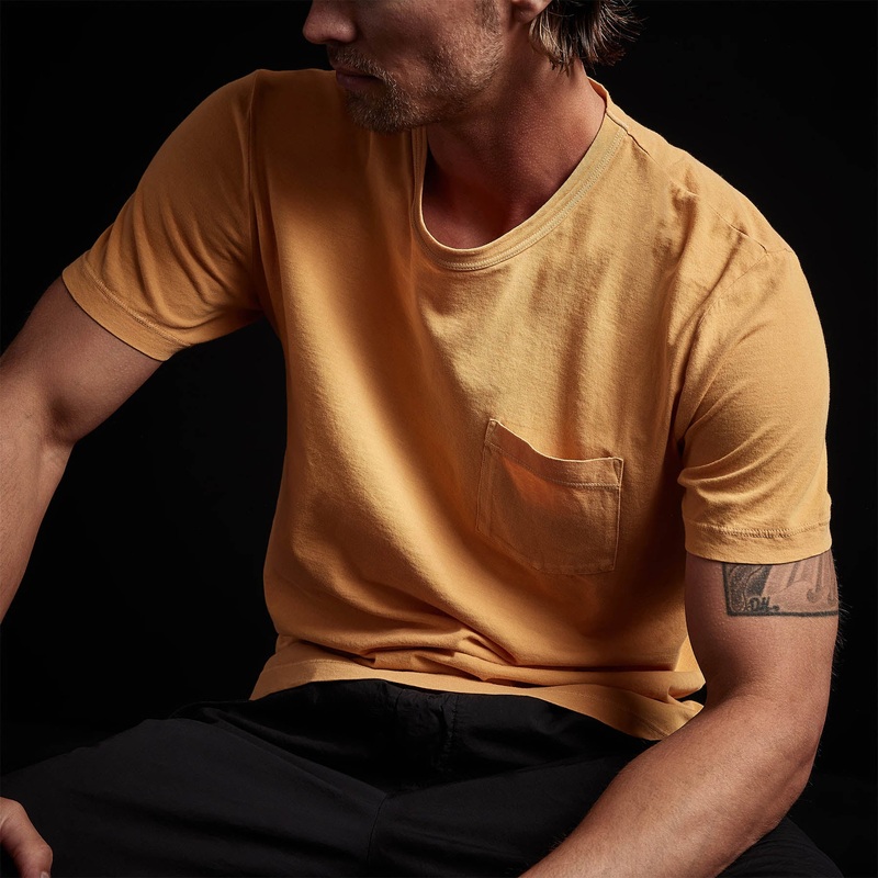 Lightweight Jersey Pocket Tee – Apricot Pigment