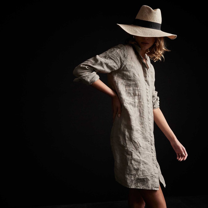 Lightweight Linen Shirt Dress – Silt Pigment