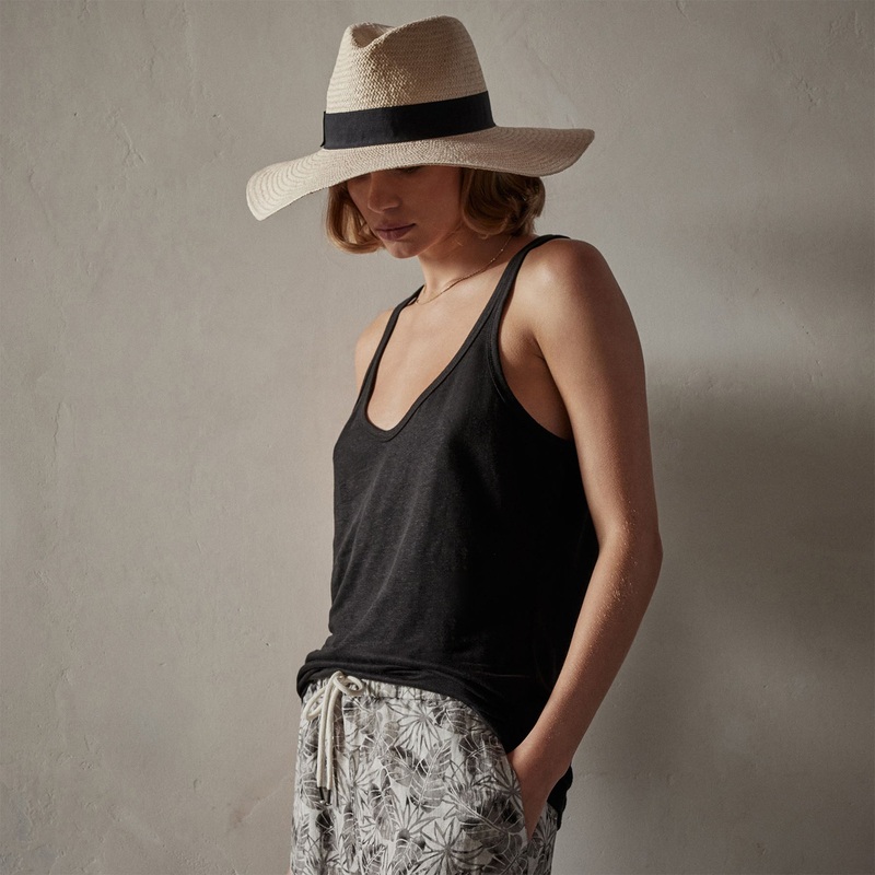 Linen Jersey Tank – Black