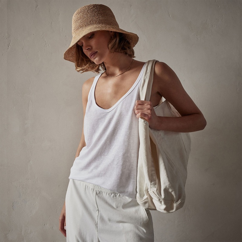 Linen Jersey Tank – White