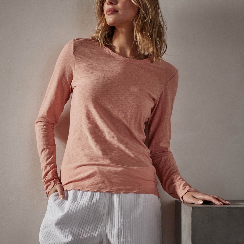 Sheer Slub Long Sleeve Crew – Spritz