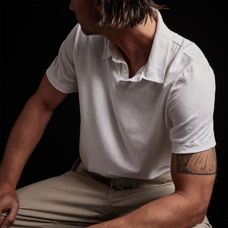 Soft Slub Jersey Short Sleeve Polo – White