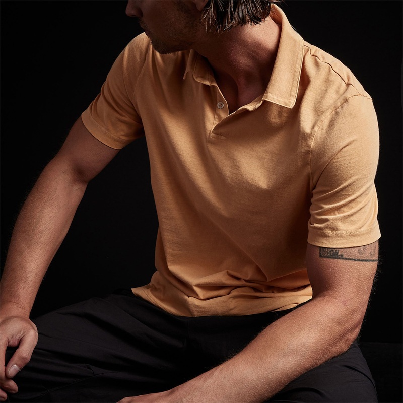 Sueded Jersey Polo – Apricot Pigment