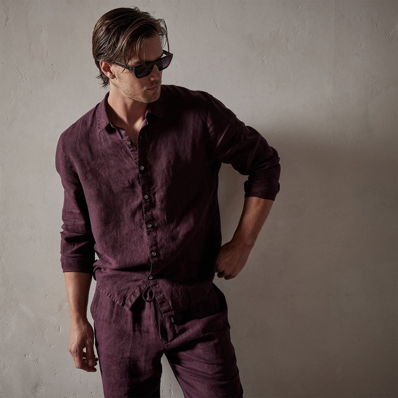Classic Linen Shirt – Eggplant