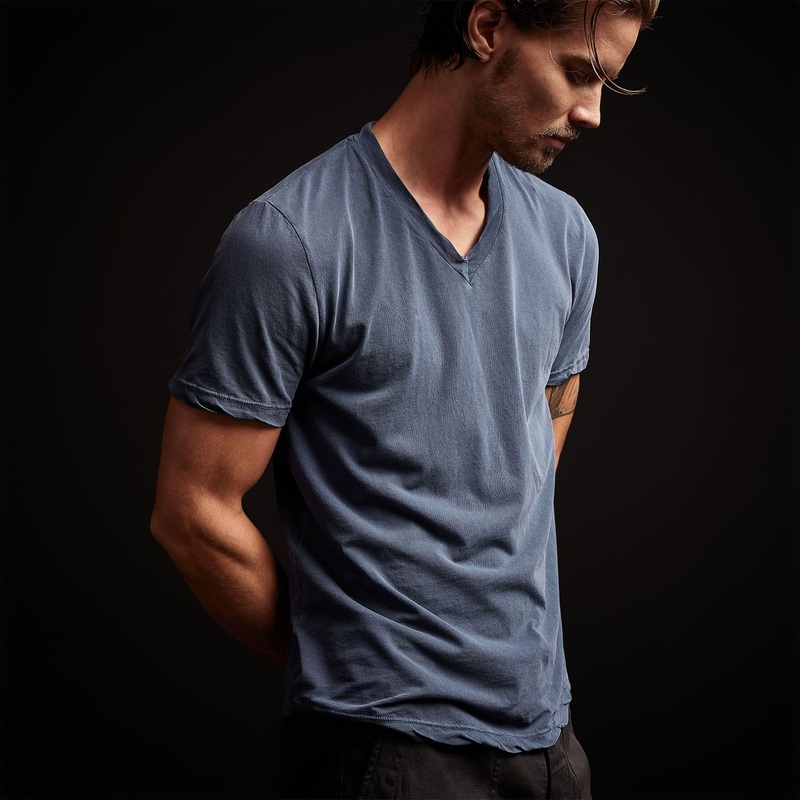 Clear Jersey V Neck – Sea Captain Pigment