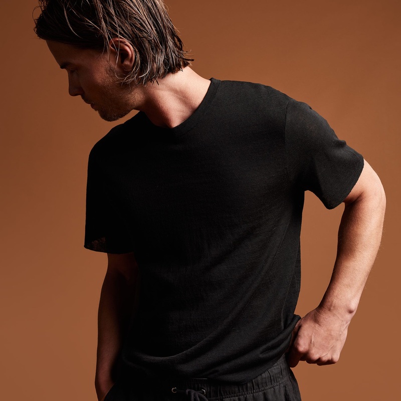 Desert Linen Crew – Black/Black