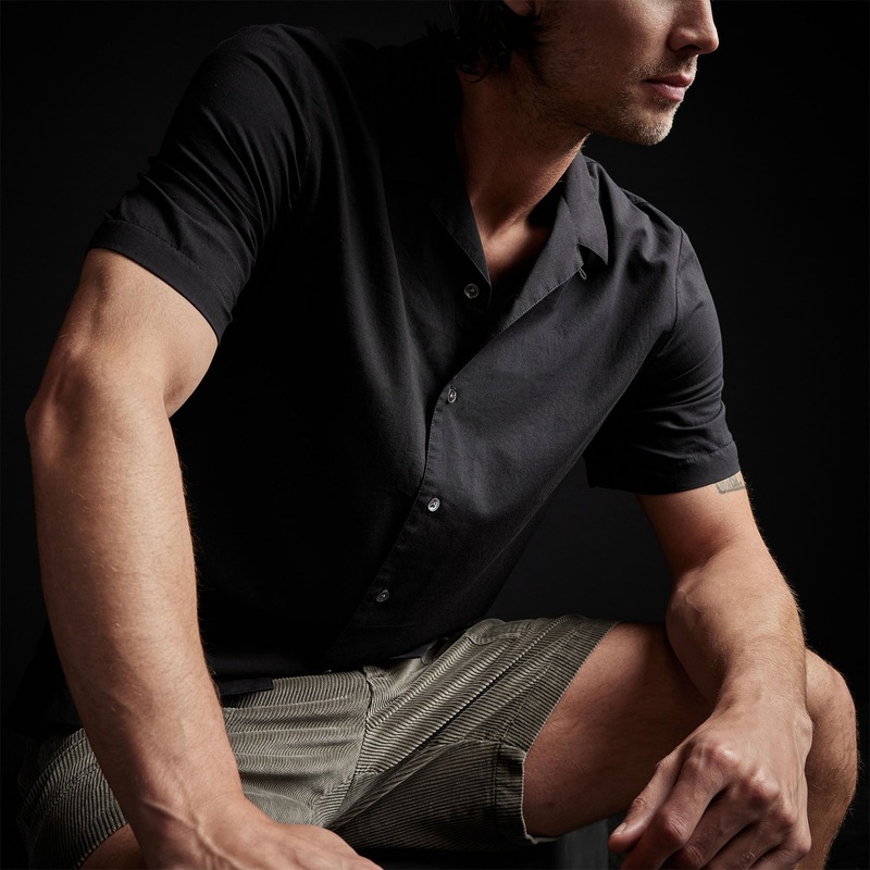 Double Layer Short Sleeve Shirt – Black/Silt