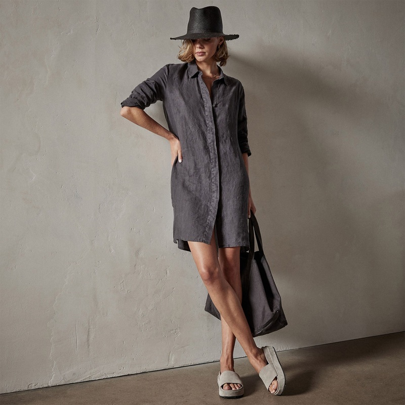 Lightweight Linen Shirt Dress – Magma Pigment