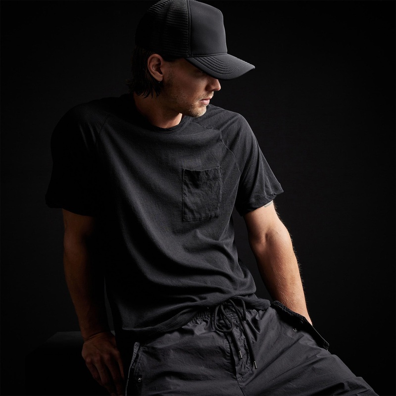 Linen Palm Tee – Black
