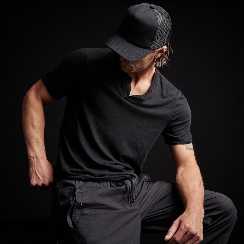 Oasis Linen Henley – Black