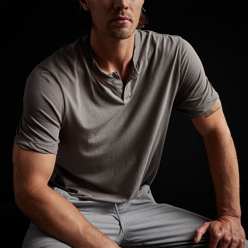 Oasis Linen Henley – River Rock