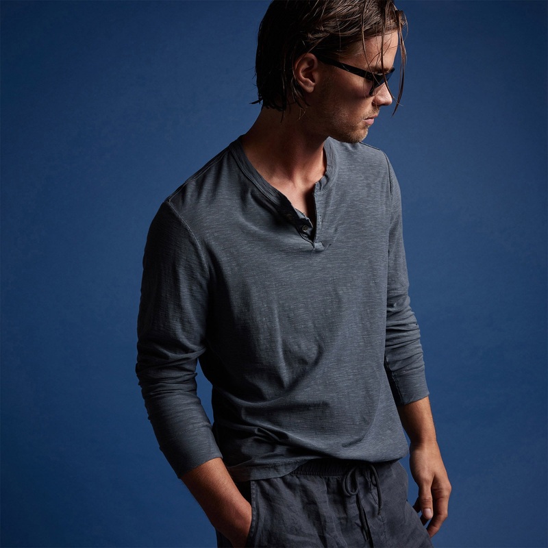 Reverse Slub Jersey Henley – Maine Pigment