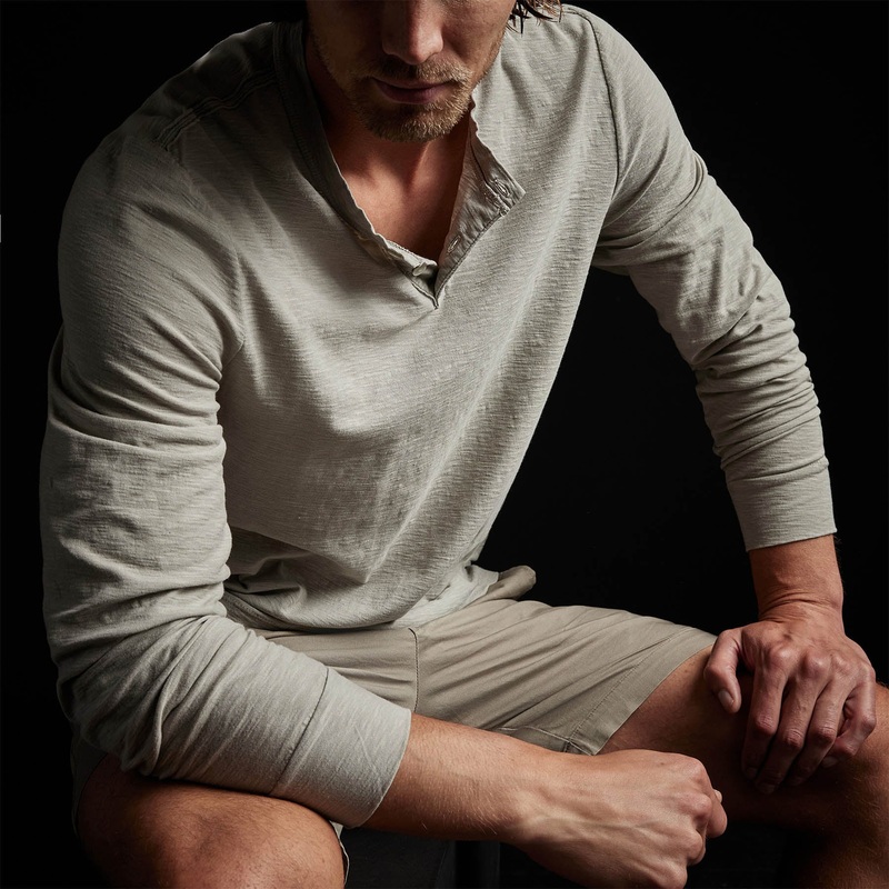 Reverse Slub Jersey Henley – Silt Pigment