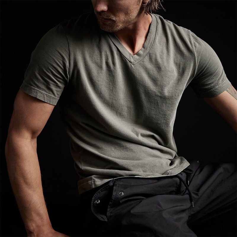 Short Sleeve V Neck – River Rock Pigment