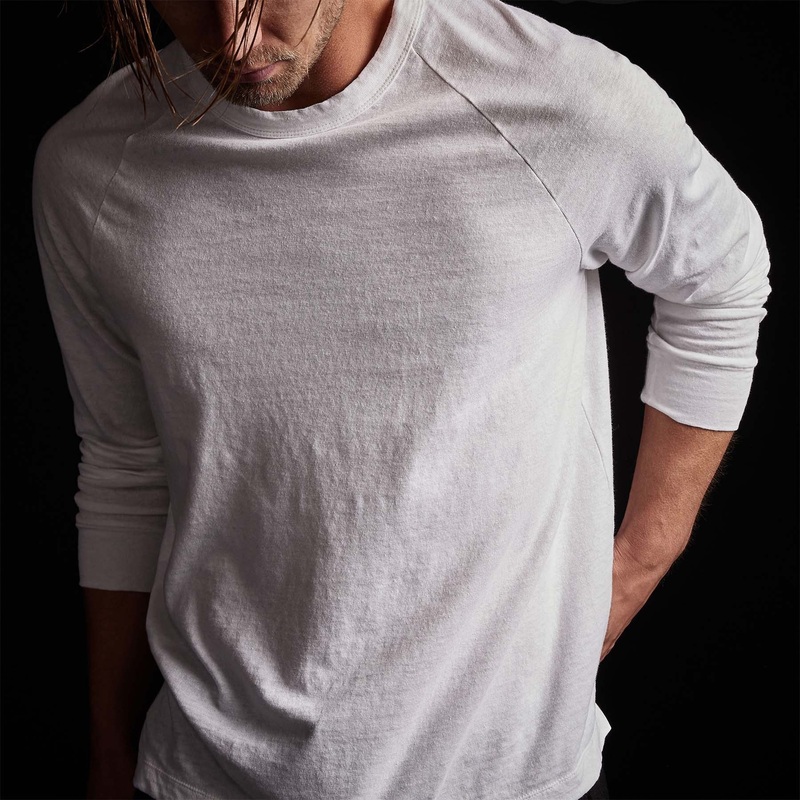 Soft Slub Jersey Raglan Shirt – White