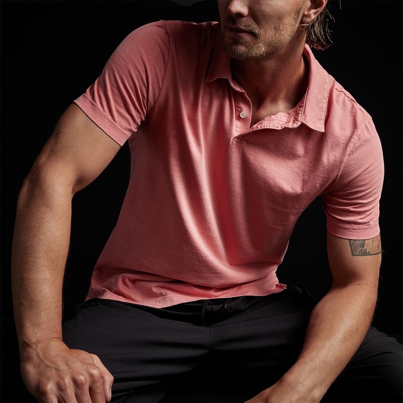 Sueded Jersey Polo – Flamingo Pigment