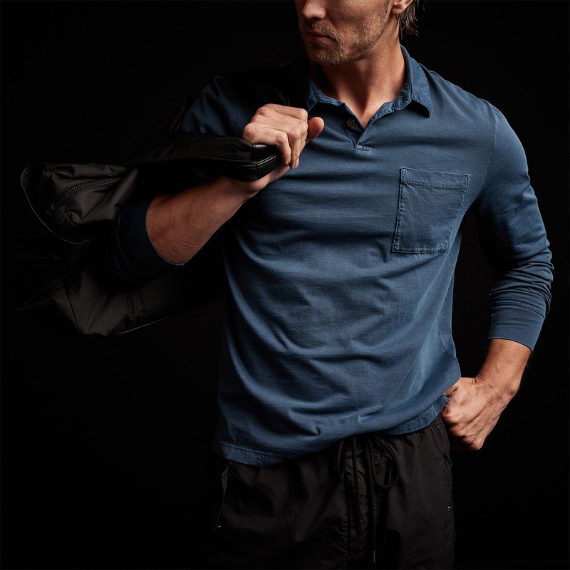 Sueded Jersey Rugby Polo – Lake Pigment