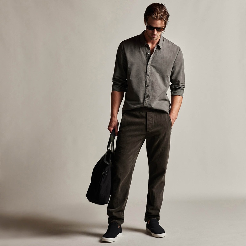 Brushed Cotton Twill Trouser – Dark Olive Pigment
