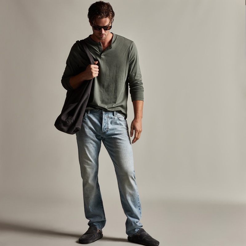 Brushed Lotus Henley – Alligator