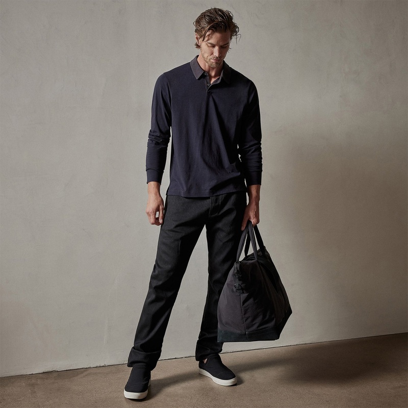 Clean Finish Jersey Contrast Polo – French Navy/Magma