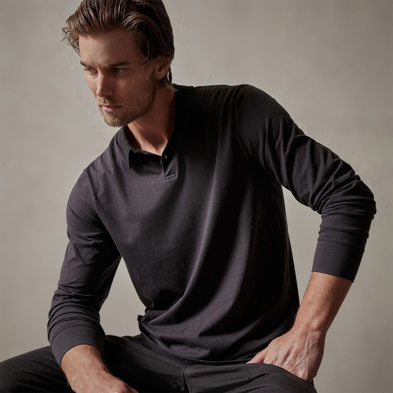Clean Finish Jersey Contrast Polo – Magma/Black