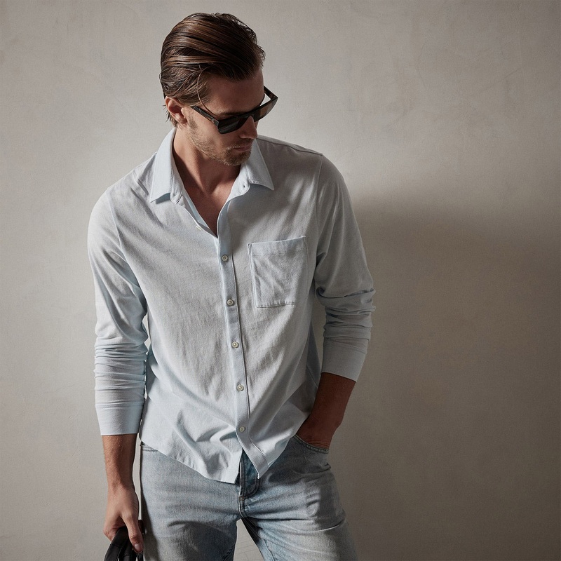 Clean Finish Jersey Shirt – Baby Blue