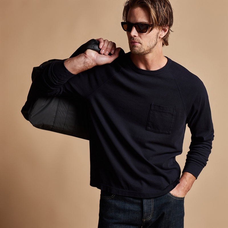 Cotton Jersey Pocket Raglan – French Navy
