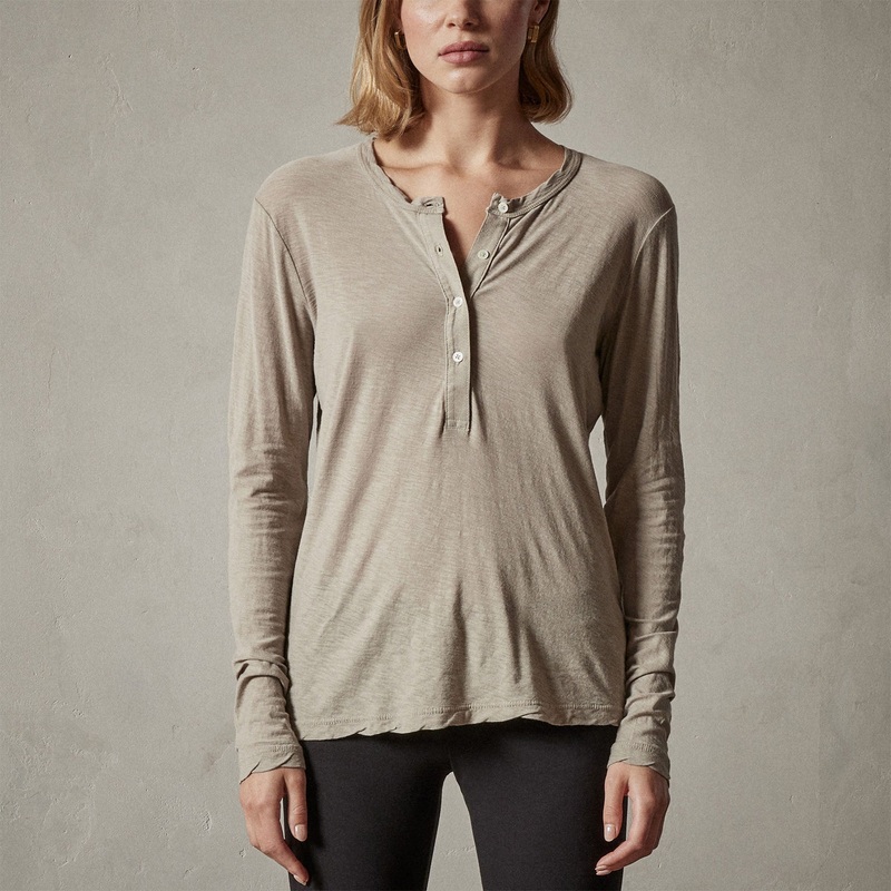 Long Sleeve Jersey Henley – Mineral