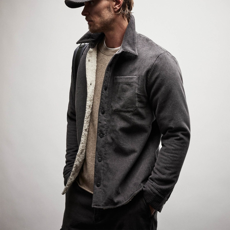 Sherpa Lined Corduroy Shirt Jacket – Magma