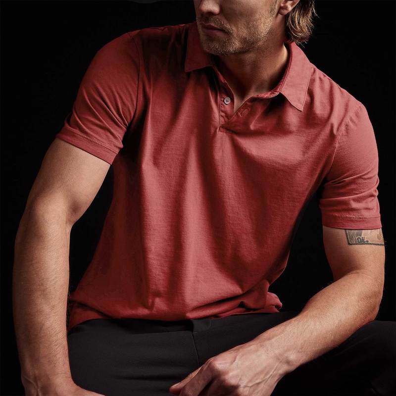 Sueded Jersey Polo – Fire Brick Pigment