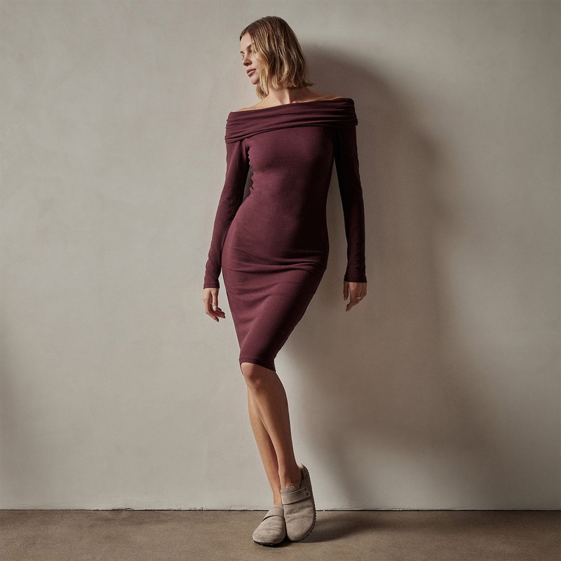 Brushed Jersey Off The Shoulder Dress – Cordova