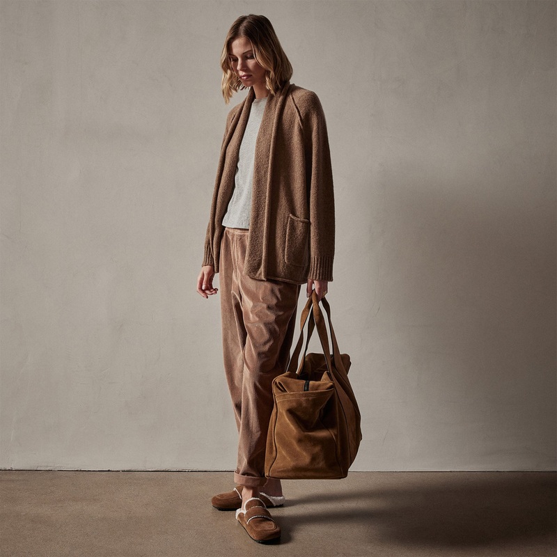 Cashmere Shawl Collar Relaxed Cardigan – Chestnut