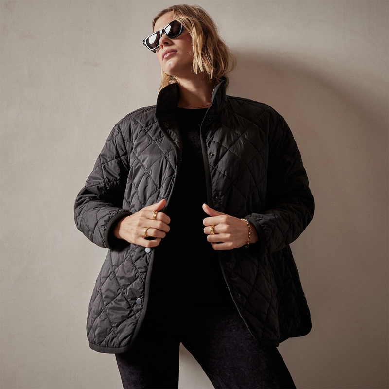 Diamond Quilted Jacket – Black