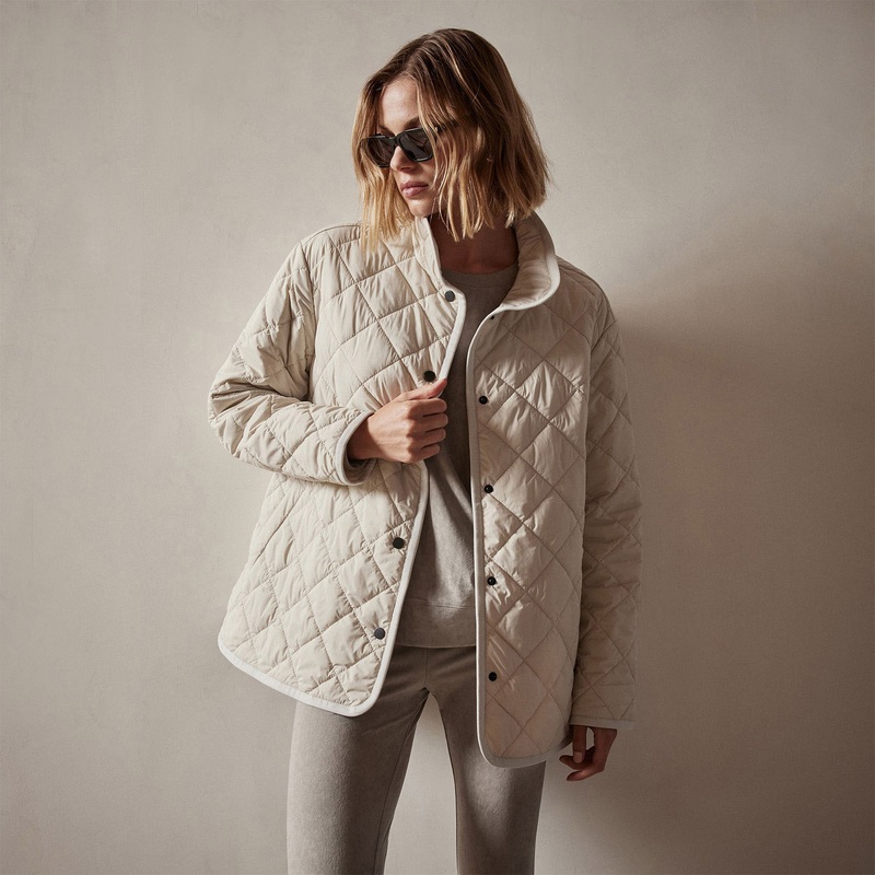 Diamond Quilted Jacket – Cloud