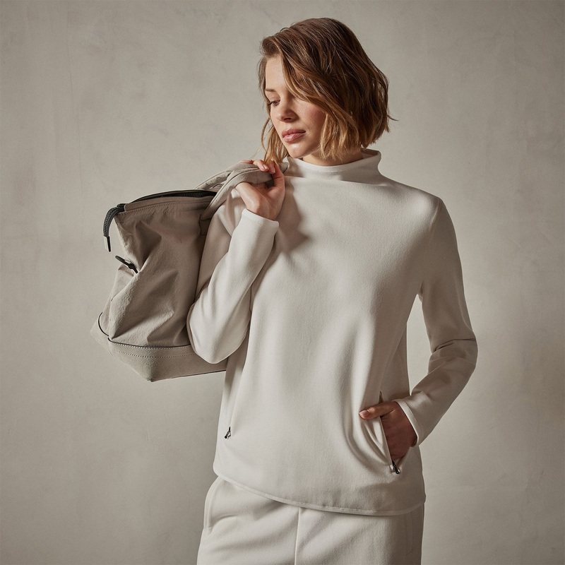 Long Sleeve Polar Fleece Turtleneck – Talc