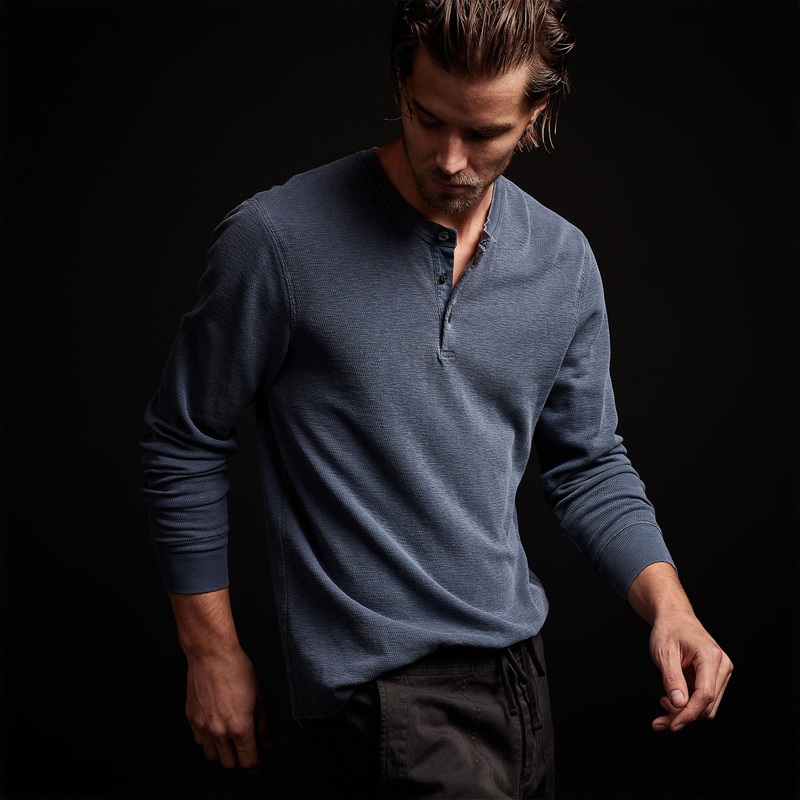 Long Sleeve Thermal Henley – Sea Captain Pigment