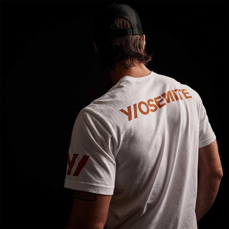 Short Sleeve Crew Neck Double Stripe – White/Rust
