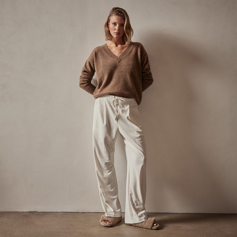 Single Pleat Knit Dress Pant – Ivory