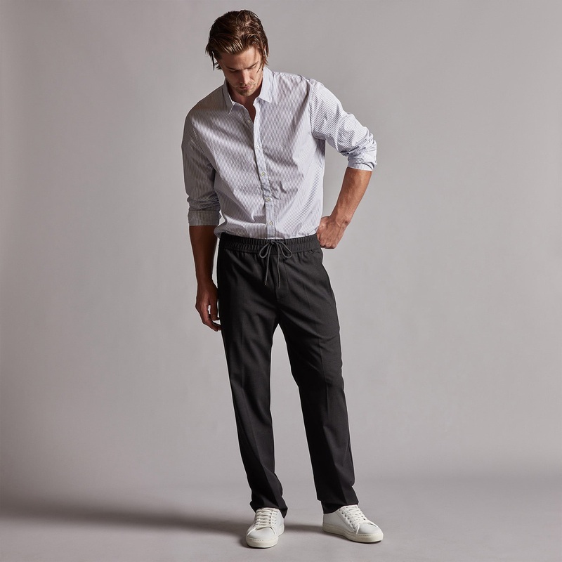 Stretch Wool Blend Pant – Coal