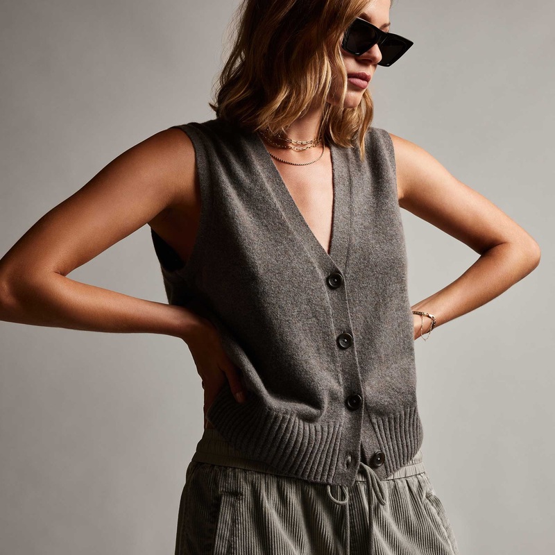 Sunland Cashmere Blend Vest – Burro