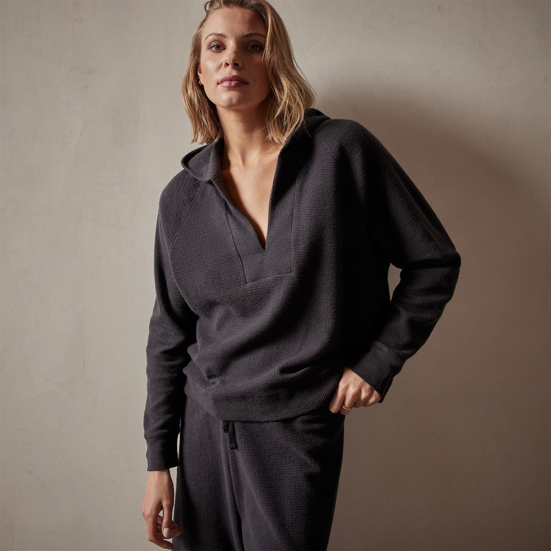 Thermal Knit Split Front Hoodie – Magma