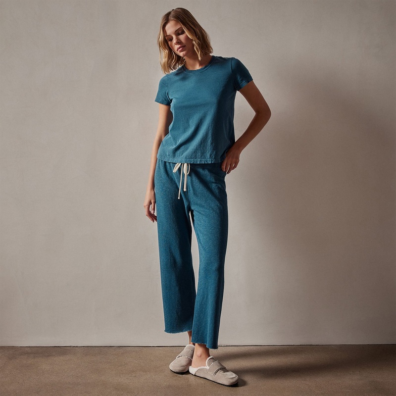 Vintage French Terry Cutoff Sweatpant – Teal Pigment