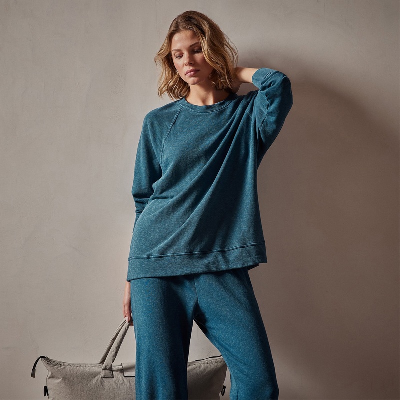 Vintage French Terry Relaxed Sweatshirt – Teal Pigment